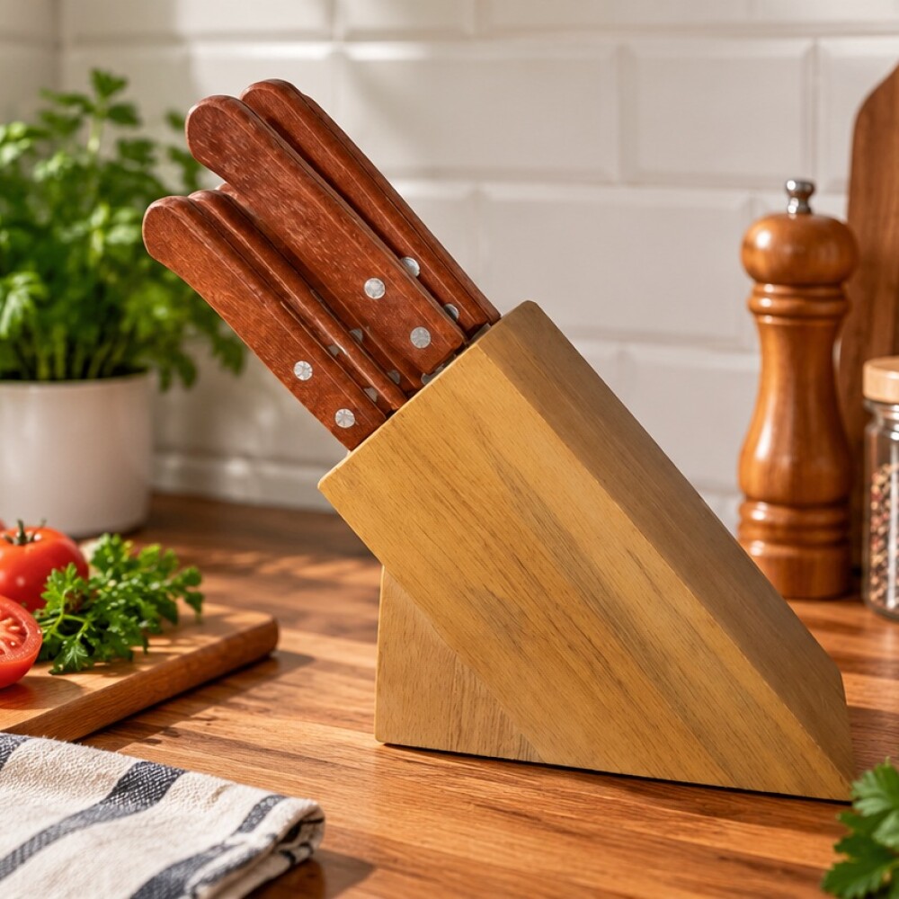 Universal Set 6 cuchillos con base madera Universal Set 6 cuchillos con base madera