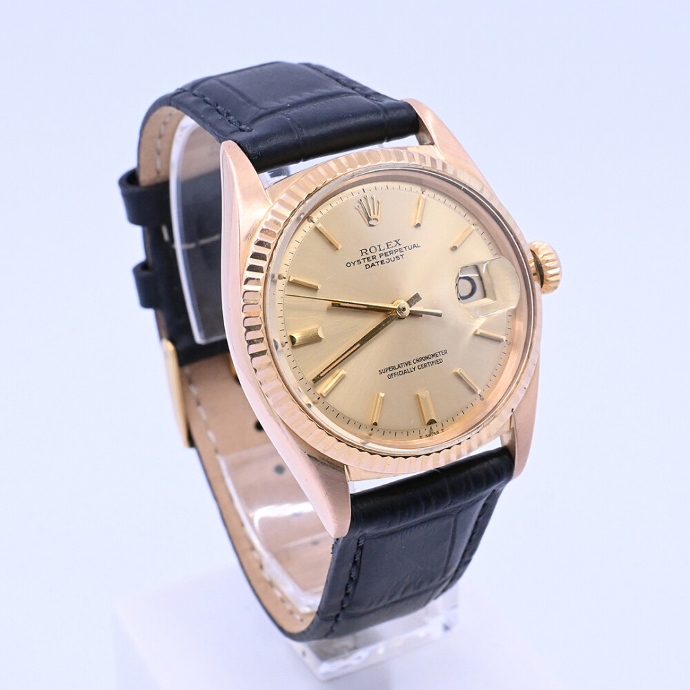 Rolex Datejust 1601 oro 18 k rosa 36 mm. año 1970 brazalete cuero. Rolex Datejust 1601 oro 18 k rosa 36 mm. año 1970 brazalete cuero.