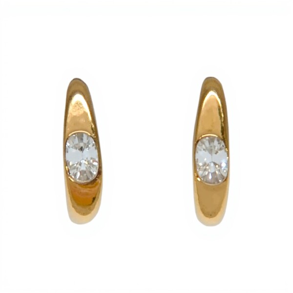Caravanas oro bombe - Oro bajo - Zirconia- CA8018 conpiedra