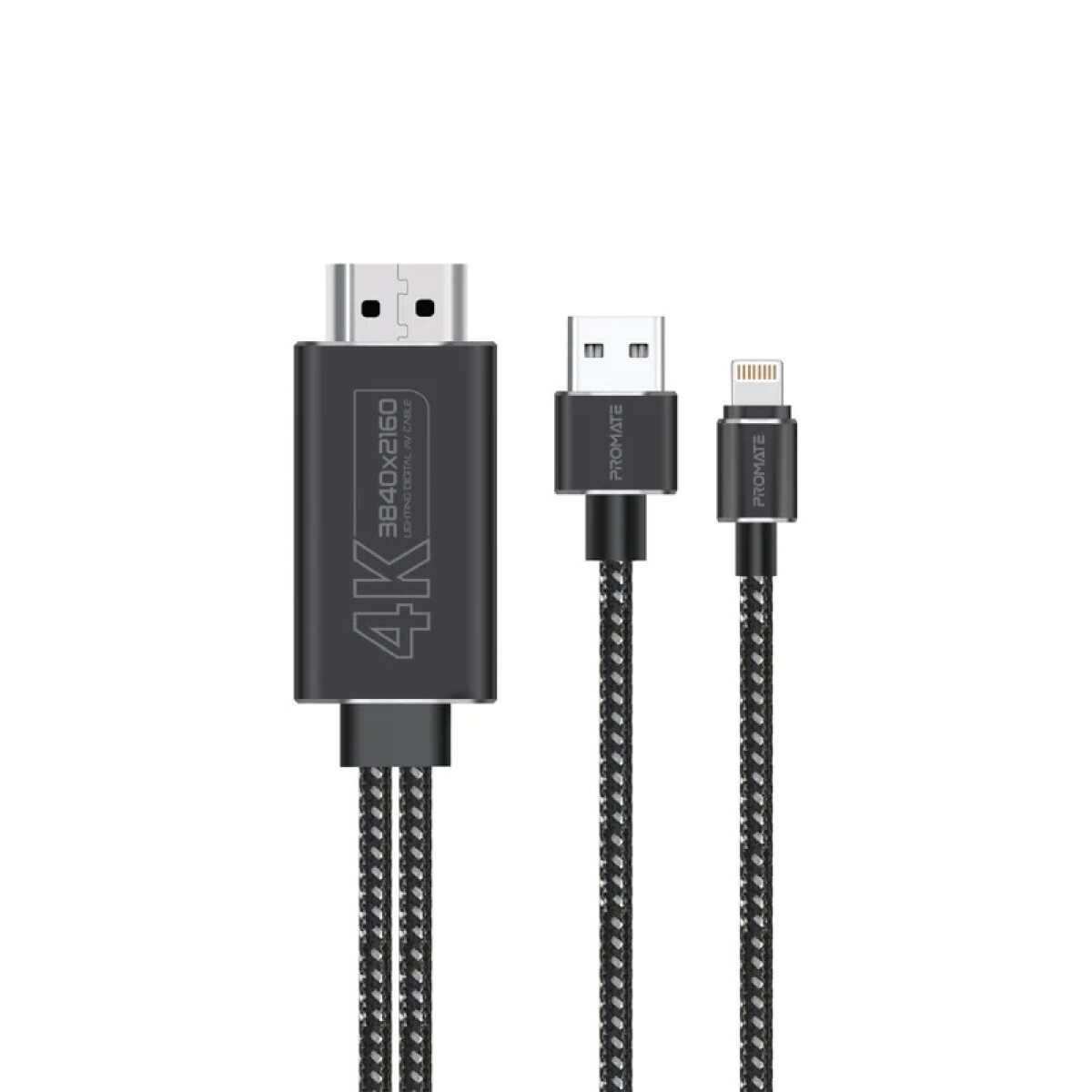 PROMATE MEDIALINK CABLE PARA LIGHTNING A HDMI 4K C/CABLE USB - Promate Medialink Cable Para Lightning A Hdmi 4k C/cable Usb 