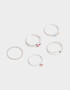 Sets Anillos Strass Anillos Sets De Metal - Plateado