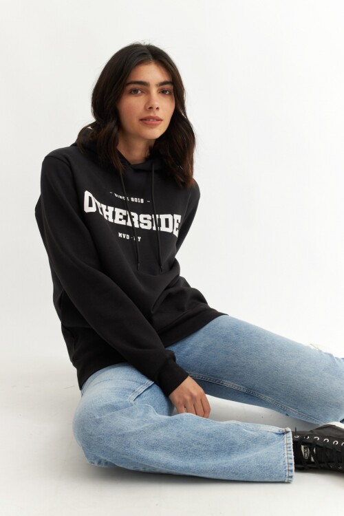 Hoodie estampado - UNISEX NEGRO