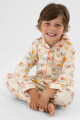 Pijama niño franela rayas Marfil