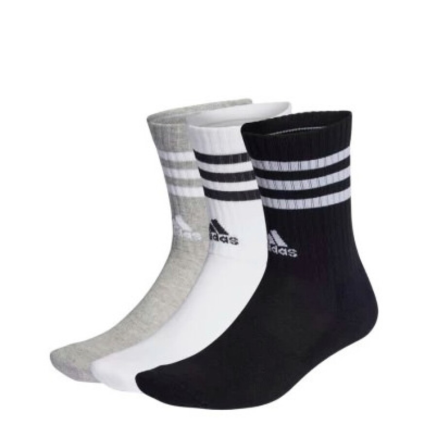 Medias Unisex Adidas X3 C SPW CRW Blanco - Negro - Gris