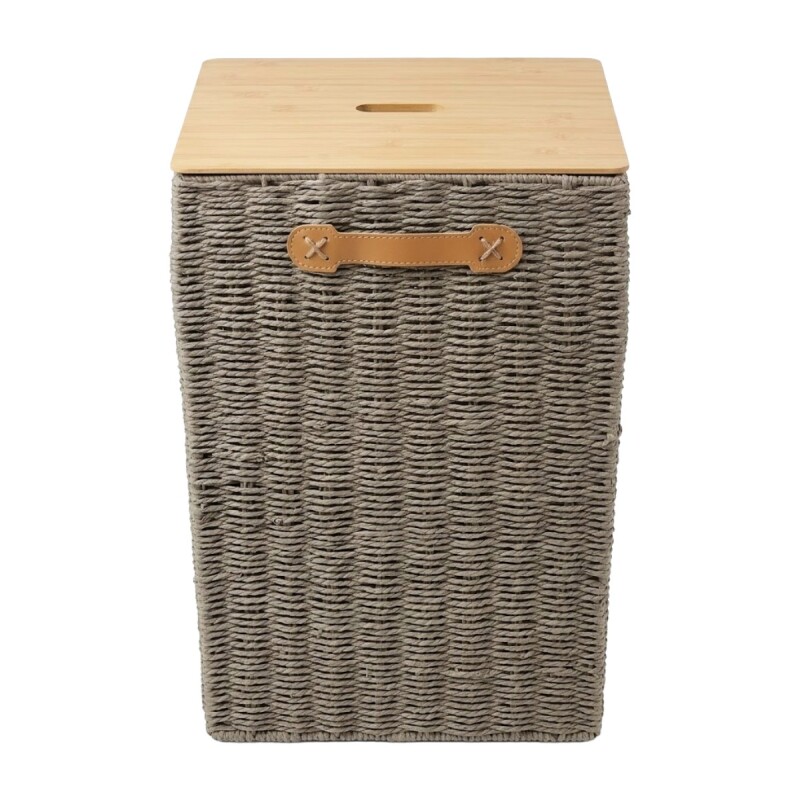 CESTA CUAD MARRON C/TAPA 33X33X53CM Unica