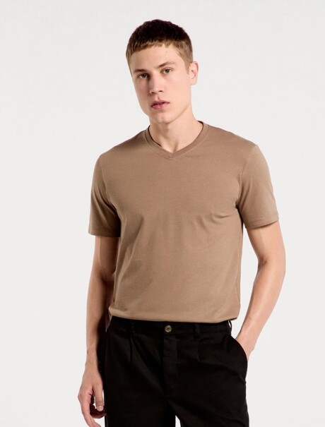 CAMISETA BÁSICA UNISSEX BEIGE