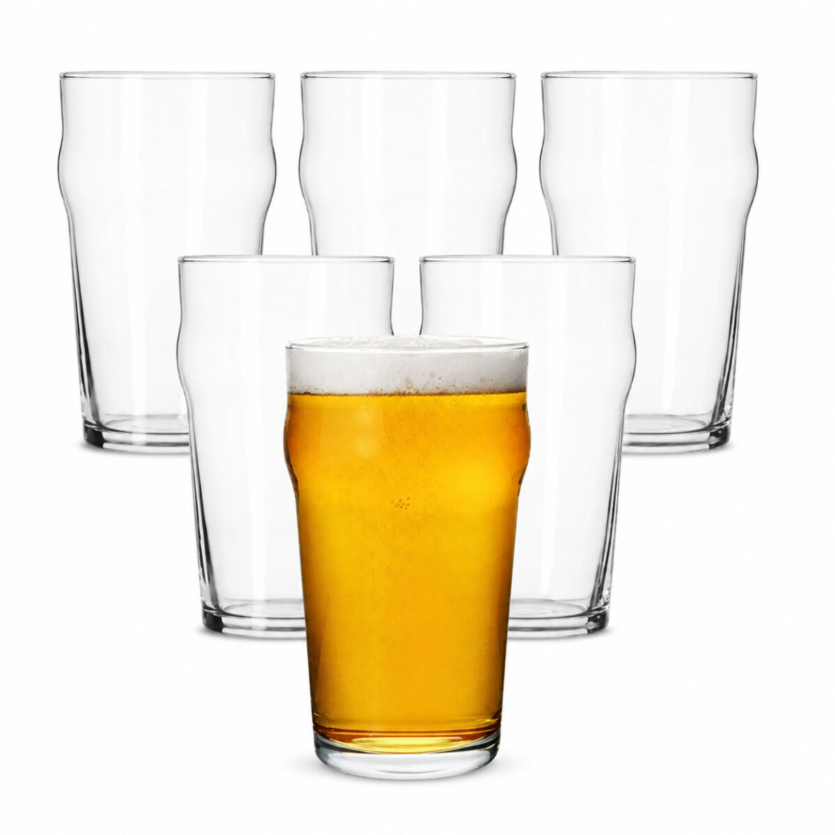 Set de 6 Vasos Largos Multiuso en Vidrio de 405ml Ohana - Transparente 