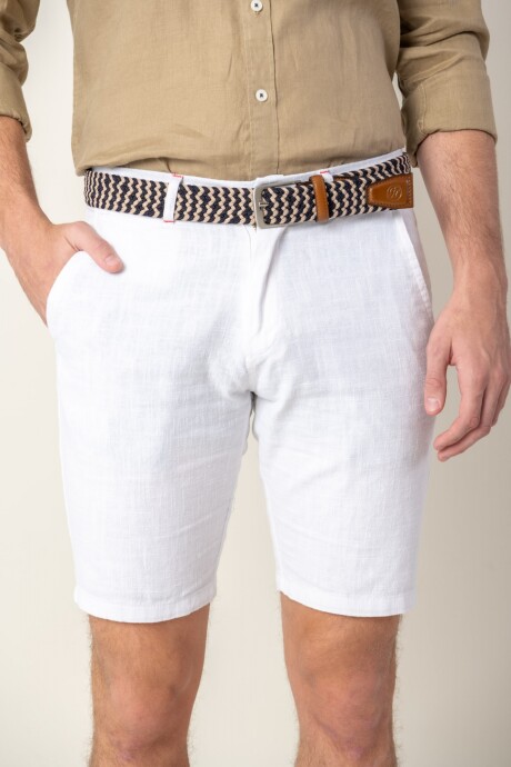 Bermuda de lino Off White