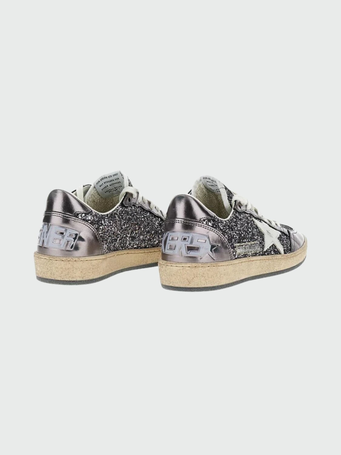 GOLDEN GOOSE - Zapatillas Ballstar Glitter Upper and Tongue Laminated Toe Alta Automática
