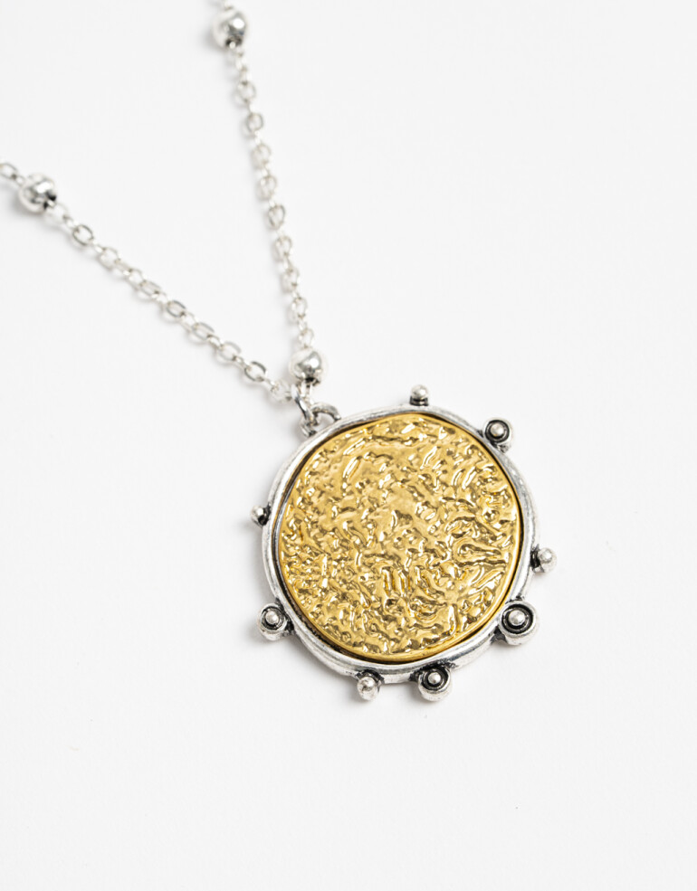 Cadena Corta con Dije Metal Cadena Corta Biplating Moneda - Dorado Oro Amarillo