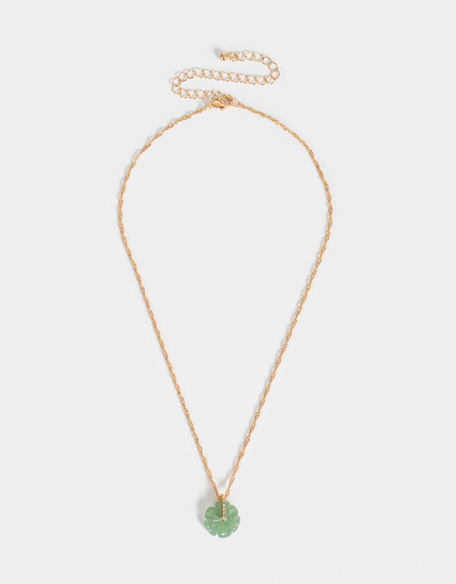 Collares Cortos Con Piedra Natural Collar Corto Dije Piedra Natural - Dorado