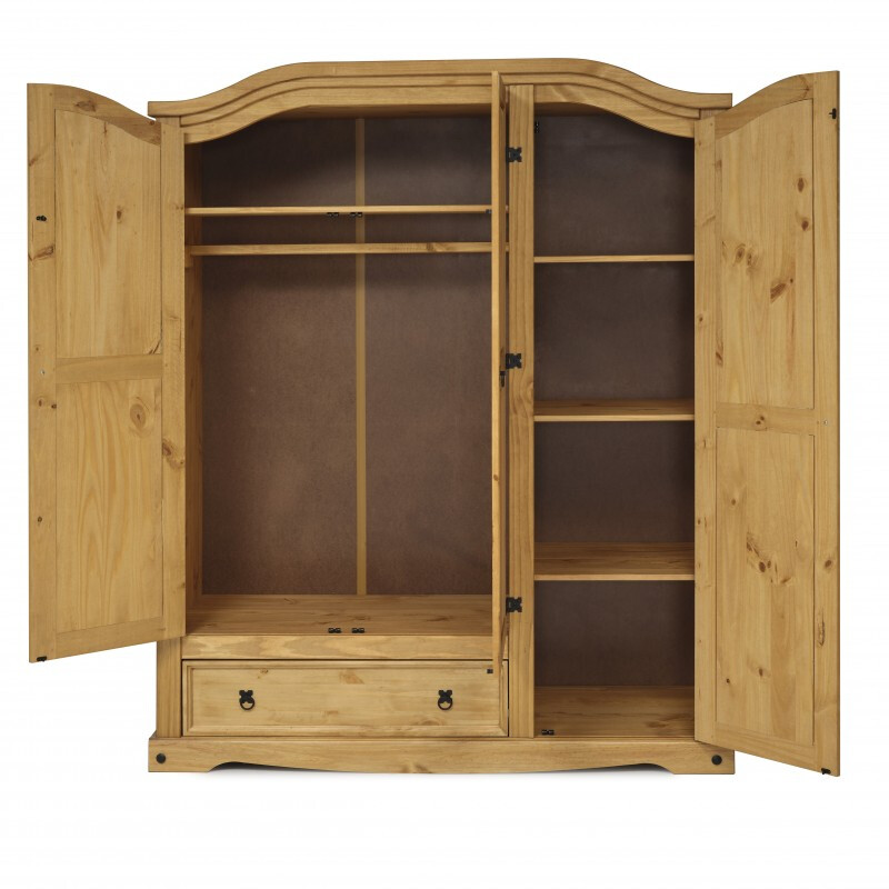Ropero Estilo Mexicano 3 Puertas 1 Cajón Cera Natural Ropero Estilo Mexicano 3 Puertas 1 Cajón Cera Natural