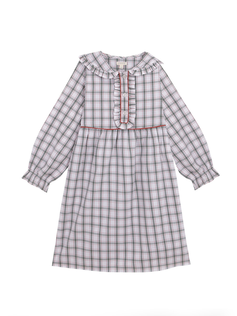 Camison De Cuadros Con Vivo Verde Suave