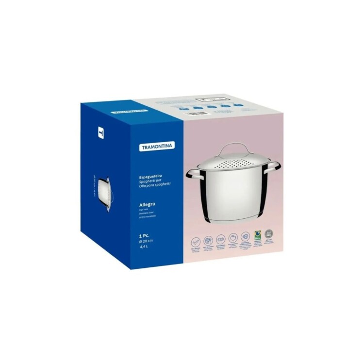 OLLA PASTERA ALLEGRA ACERO INOXIDABLE 22CM 5,5 LITROS OLLA PASTERA ALLEGRA ACERO INOXIDABLE 22CM 5,5 LITROS