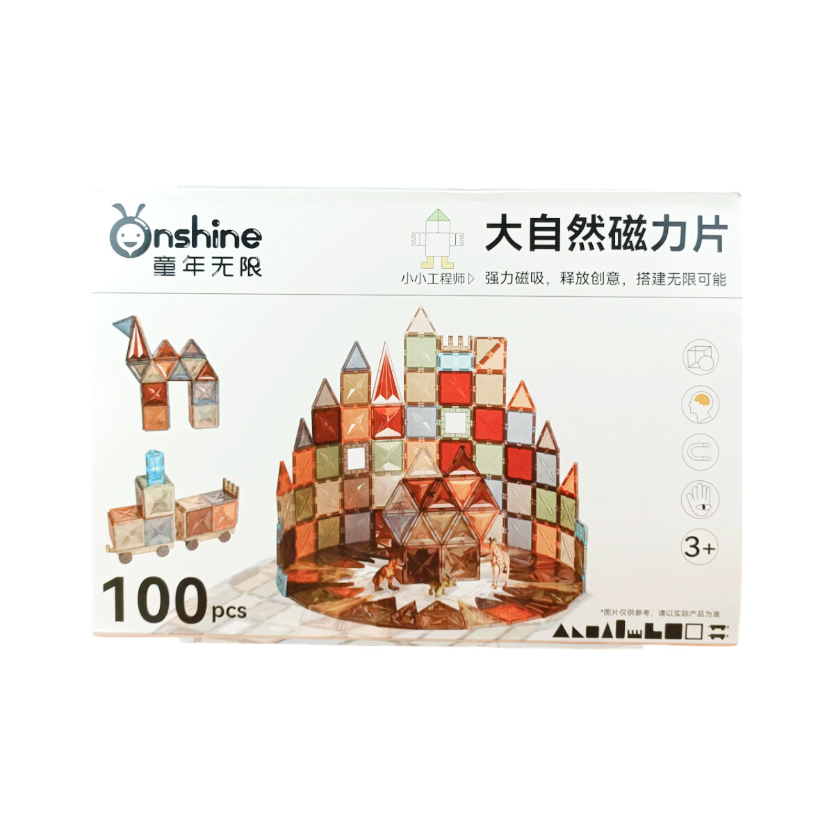Juego magnético imanes colores tierra 100 piezas 