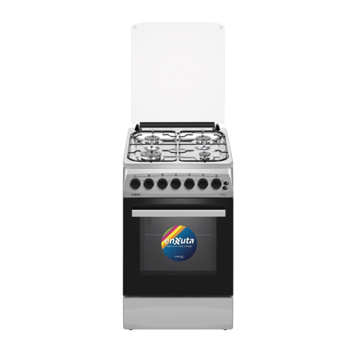 Cocina Combinada 4 Hornallas Inoxidable Con Termocupla 50x60 Cm 