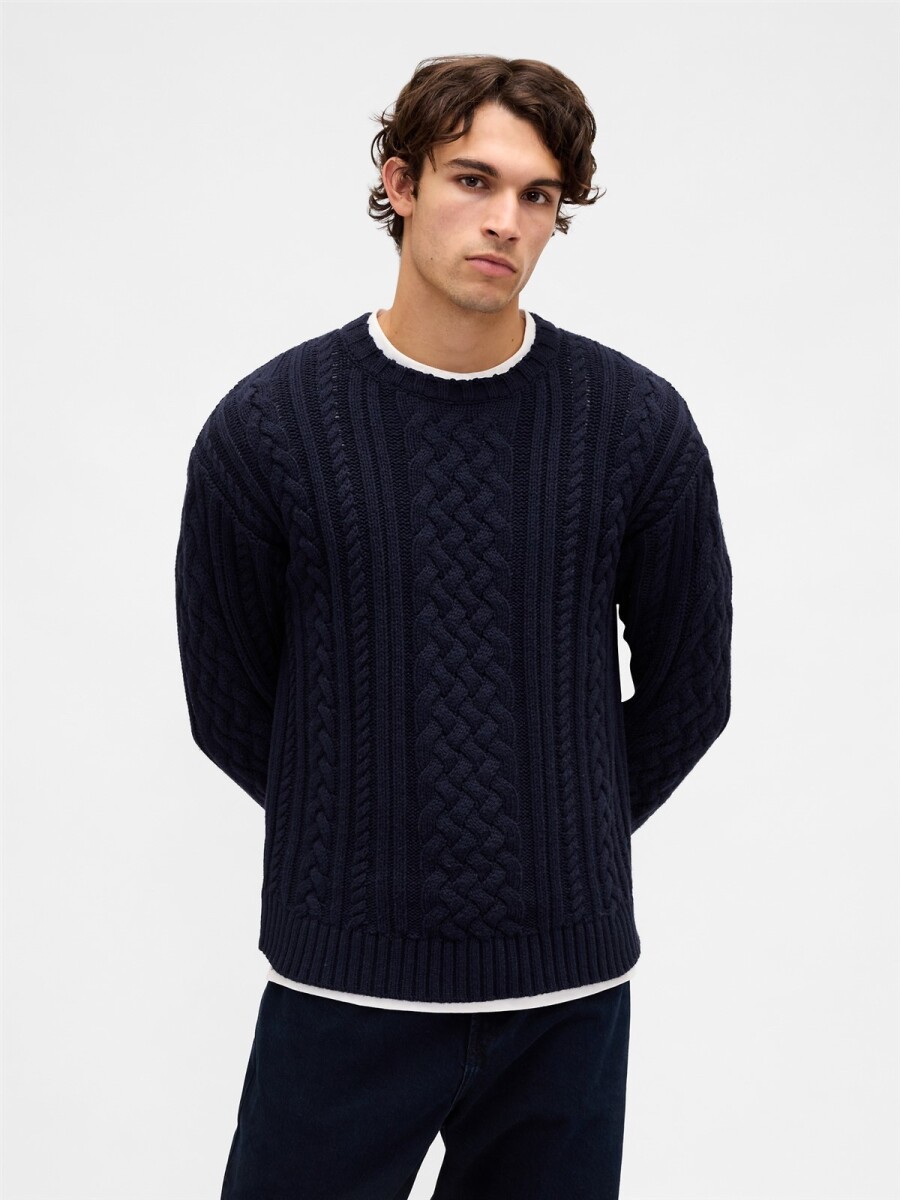 Buzo Cable Heavy Hombre - New Navy 