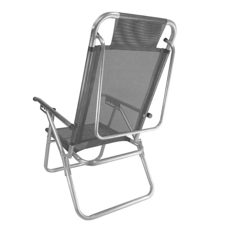 Reposera Infinita up Zaka Aluminio Reforzada 5 Posiciones Gris