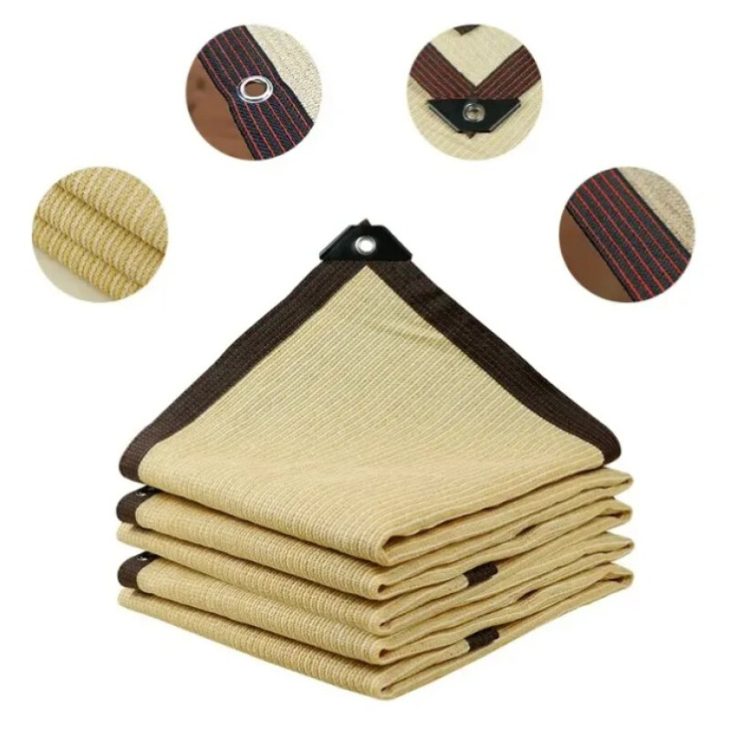 Malla Sombra Toldo Vela Cuadrada 2x2mts Exterior Jardín Beige