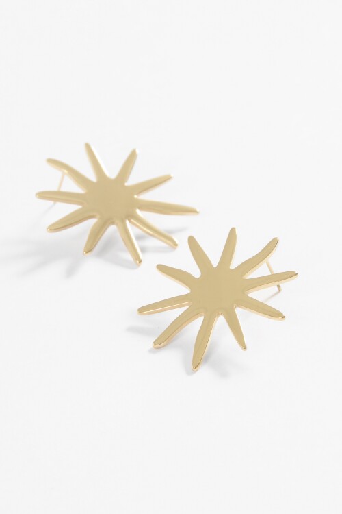 Caravanas estrella irregular acero dorado