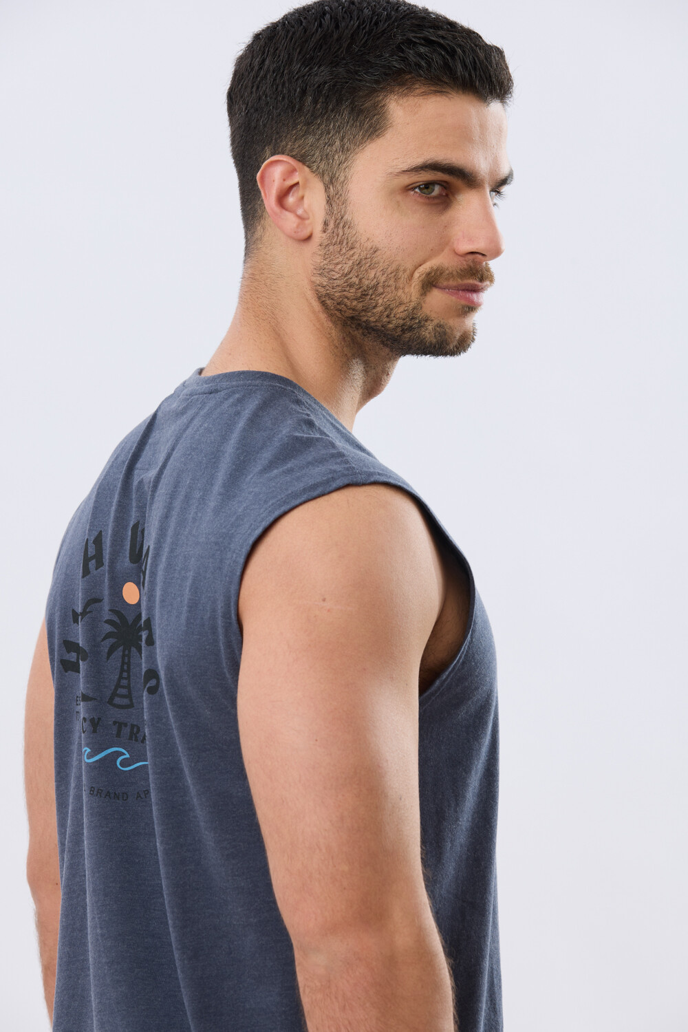 MUSCULOSA ESTAMPADA DE ALGODÓN Denim