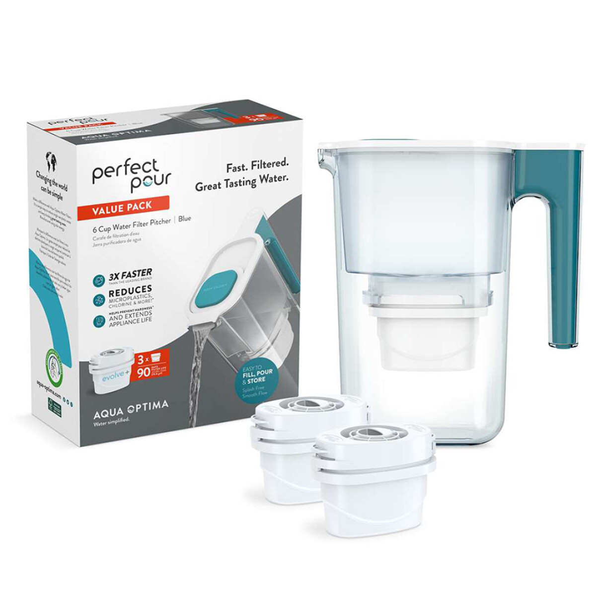 Jarra Perfect Pour + 3 Filtros Evolve - BLANCO 