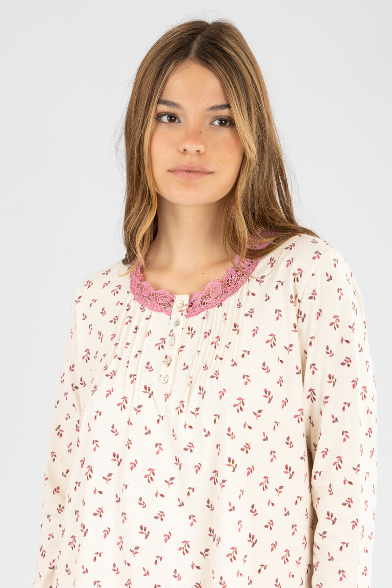 61.1594 camison flores Marfil
