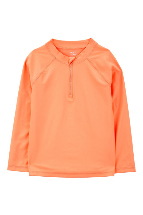 Remera de baño manga larga con protección UPF 50+, naranja Sin color