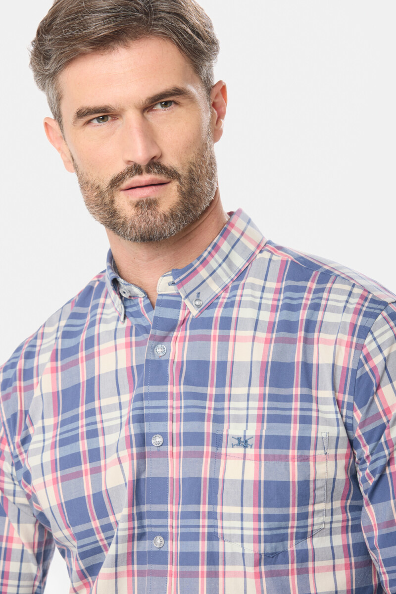 CAMISA A CUADROS - Bordo 