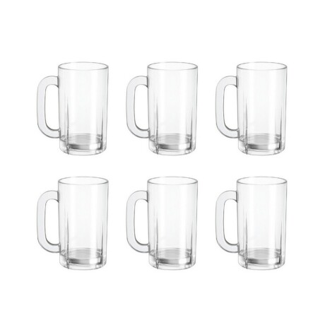 Set de 6 jarras para cerveza Citinova Domingo 540ml Transparente