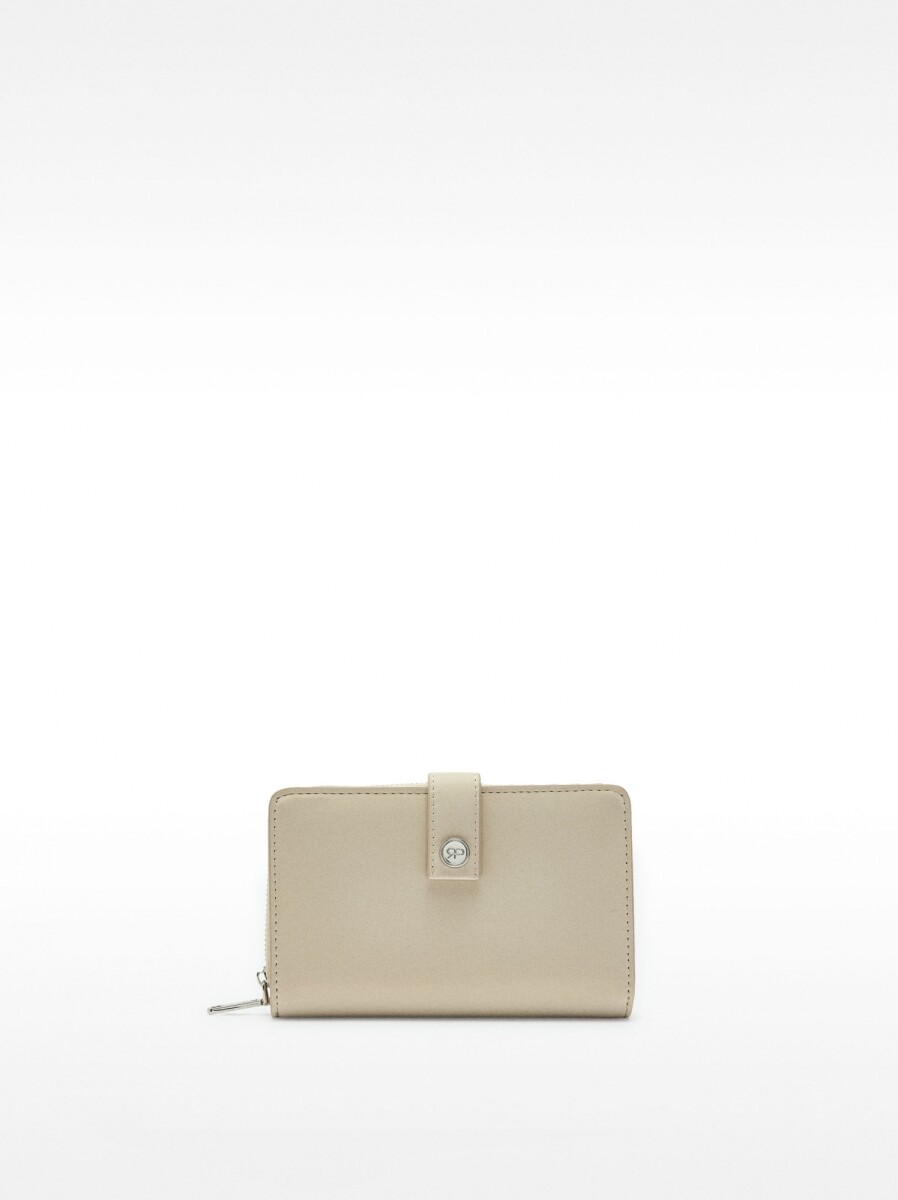 Cartera Con Textura Suave - crudo 