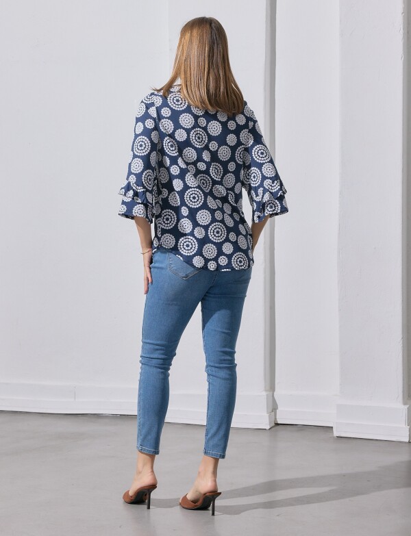 Blusa Printed AZUL/BLANCO