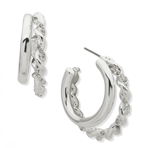Aro Pe 32Mm Double Hoop Pst Crystal