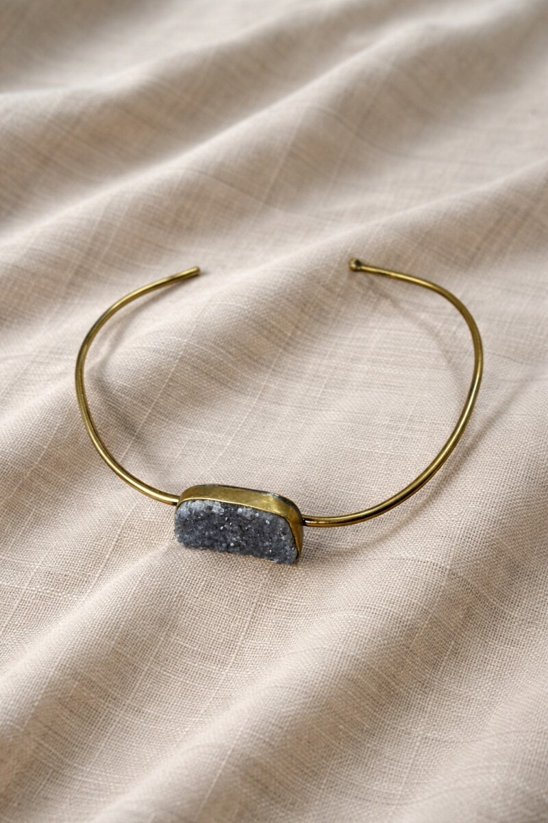 Amatista Choker - Gris / Bronce 