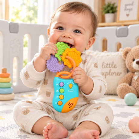 Juguete Control Remoto Bebé Llaves Musical Educativo Huanger Celeste