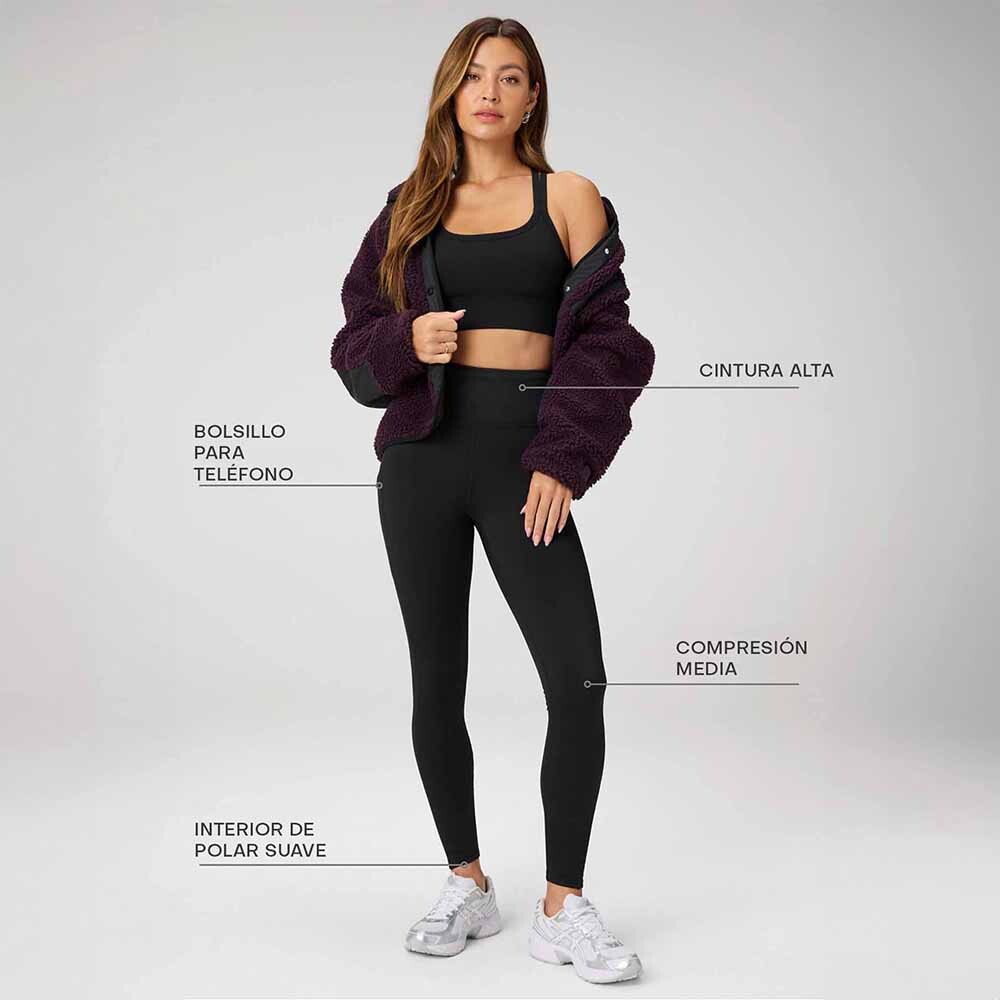 Leggings Cold Weather High-Waisted Pocket Mujer Black