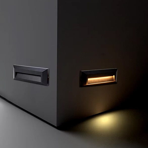 Lámpara de pared LED rect. IP65 6W luz cálida 90° IX4830