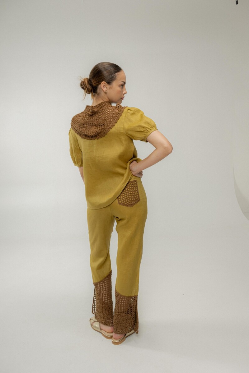PANTALON BEA CROCHET Pistacho