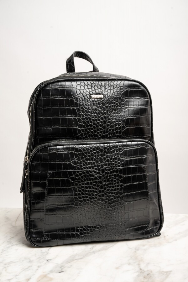 Mochila Maxi Croco Negro