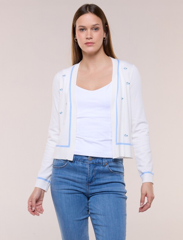 Cardigan Bordados Florales BLANCO/MULTI