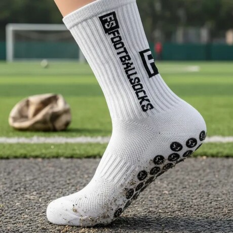 Par de Medias Deportivas Antideslizantes para Fútbol FS Blancas