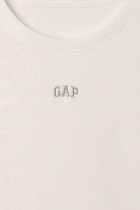 Remera Rib Mujer New Off White