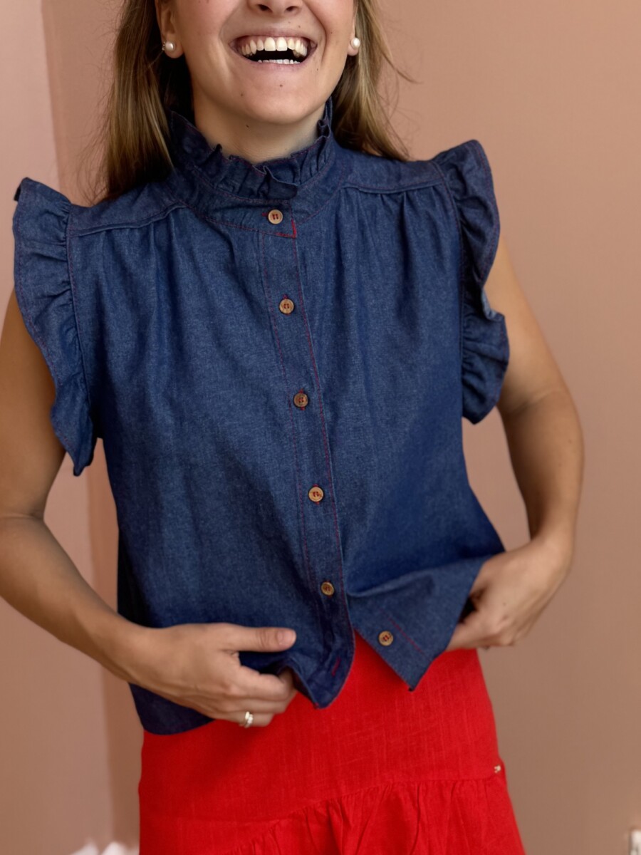 BLUSA CEREZA DENIM - Azul 