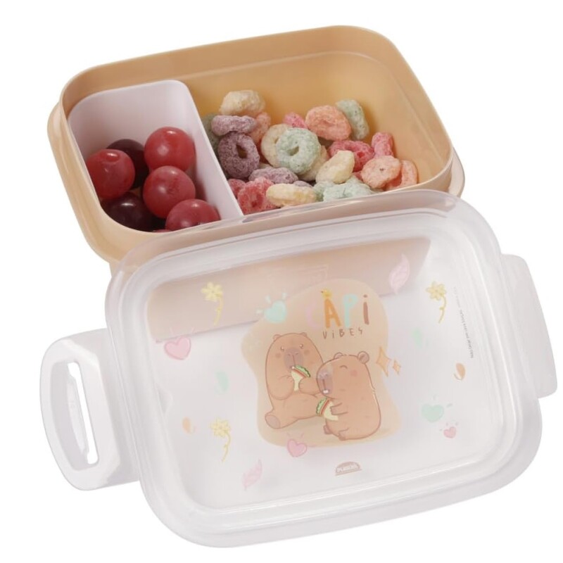 Tupper Plástico Carpincho 630 ml con Traba y Divisiones BAZAR PLASTICO POTE TRAB DIV 630ML CARPINCHO 17850 -