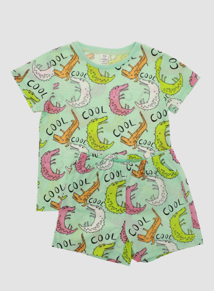 Pijama infantil<br /> cocodrilo Verde acqua