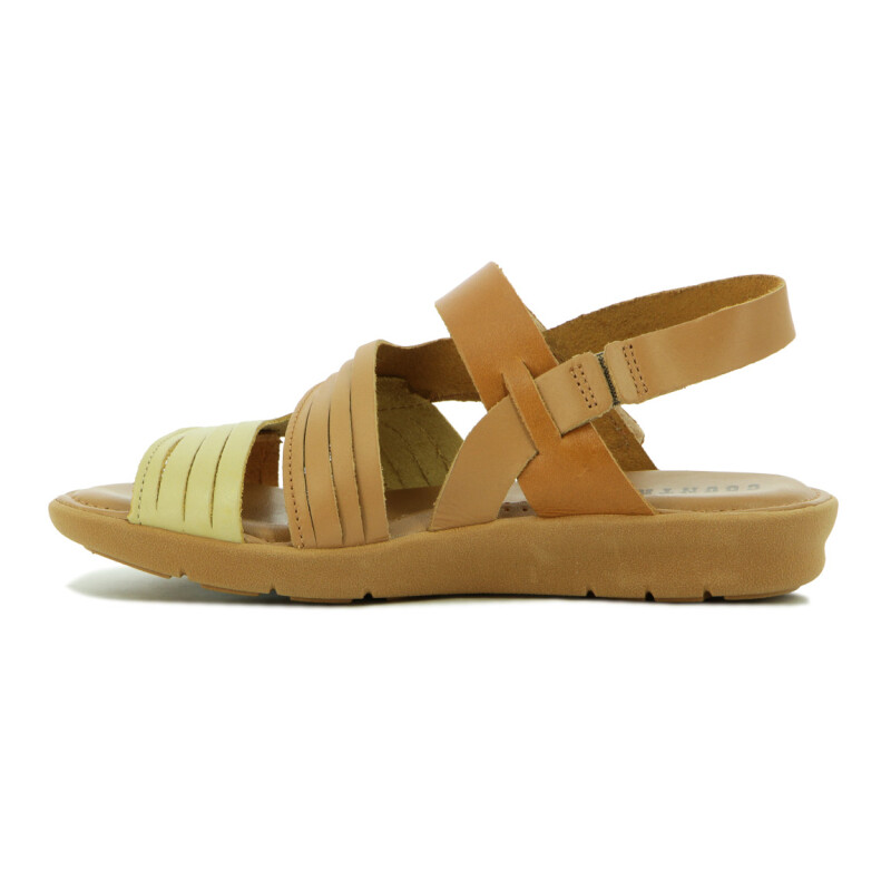 Sandalia Country Mujer Dos Tiras Con Pulsera Beige-nuez