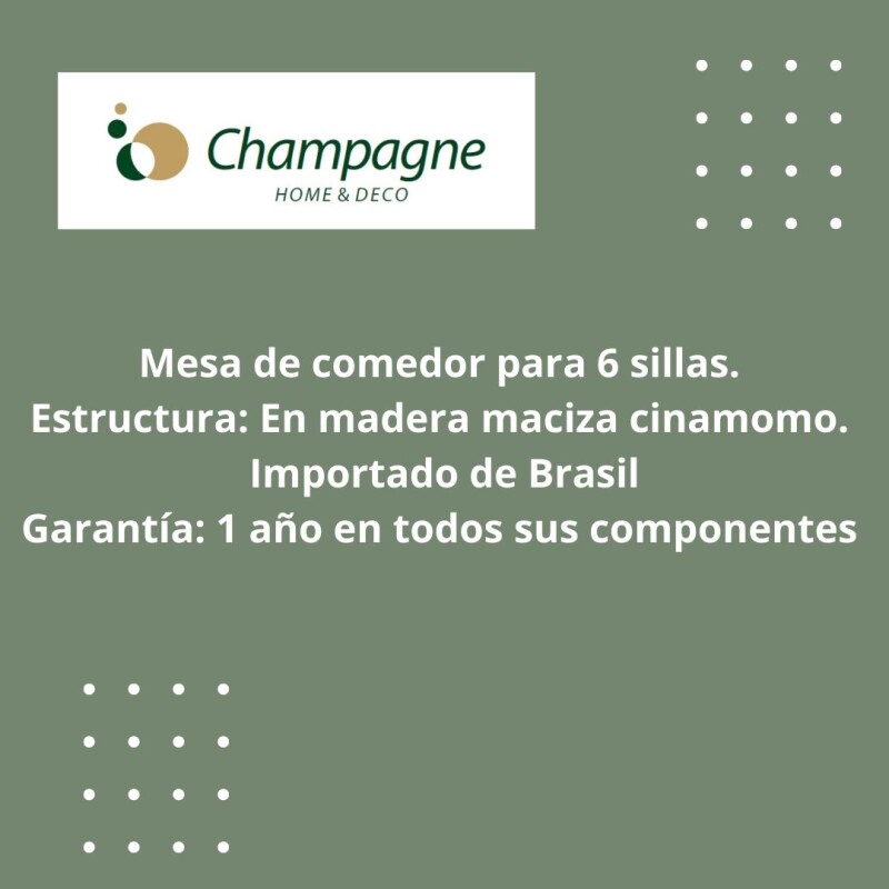 MESA COMEDOR RECTANGULAR - MADERA CINAMOMO MESA COMEDOR RECTANGULAR - MADERA CINAMOMO