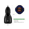 Ficha de carga para auto doble USB 30W color negro Ficha De Carga Para Auto Doble Usb 30w Color Negro