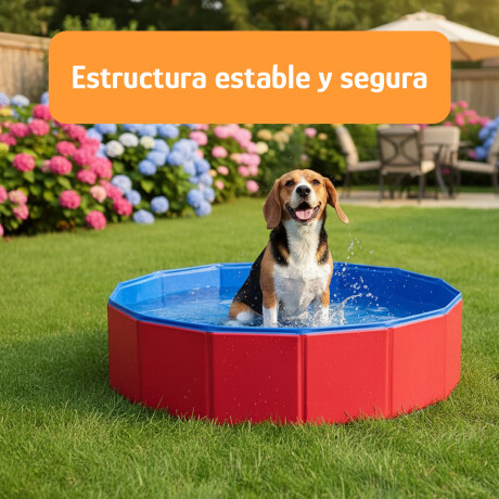 Piscina Plegable Para Mascota 100x30cm PVC Antideslizante Bordó