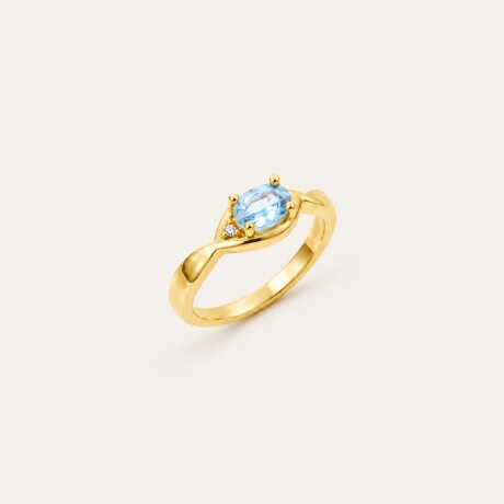 Anillo Cielo Topacio Celeste - Oro 9k Anillo Cielo Topacio Celeste - Oro 9k